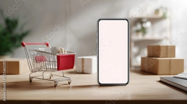 Obraz a modern retail setting with a product presentation