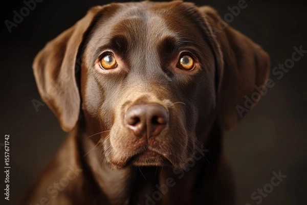 Fototapeta Heartfelt Expression of a Young Brown Labrador Retriever: Devoted and Adorable Emotion Captured in Isolation