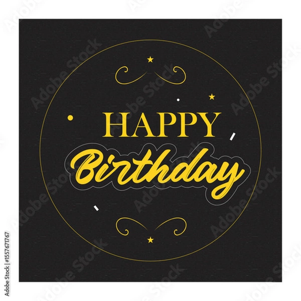 Fototapeta Happy Birthday sign with sparkling