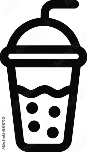Fototapeta Bubble Tea and Cold Beverage Icon