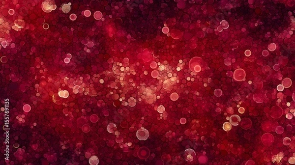 Obraz Abstract Red Bubbles Mosaic: Artistic Digital Painting