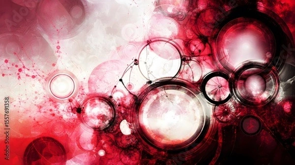 Obraz Abstract Red and White Circular Design Background