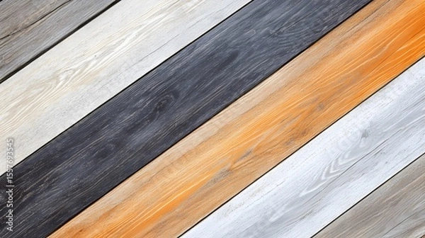 Obraz Diagonal Multicolored Wood Planks Background Texture