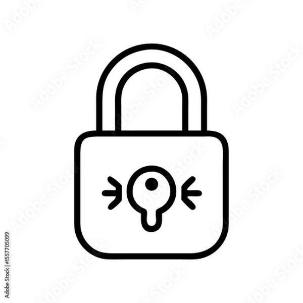 Fototapeta Secure Lock Icon Vector Graphic for Website and App Security
