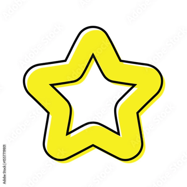 Fototapeta Yellow star icon. Cartoon Symbol for Customer rating feedback or rang rating achievements. vector emblem. Vector illustration