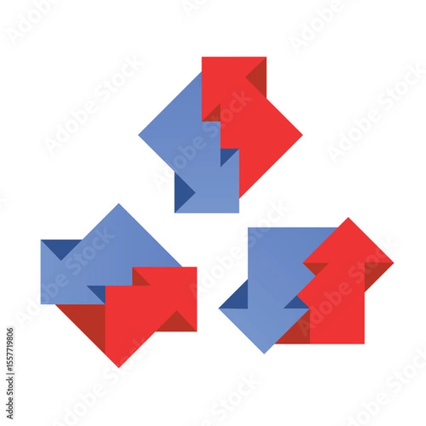 Fototapeta Two arrows circle. Arrow icon. Symbol or emblem in flat style. Exchange data symbol icon. vector illustration