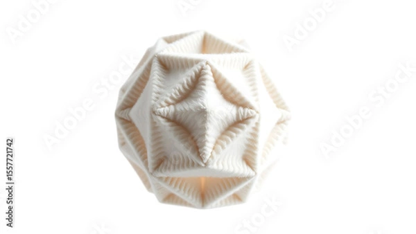 Obraz Plush geometric shape isolated on white background 3d design element