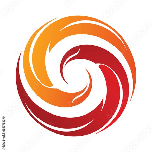 Obraz Circular Twist Logo Inspired by Artistic Calligraphy