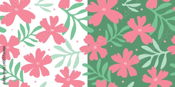 Fototapeta Seamless pattern with abstract floral print. Vector graphics.
