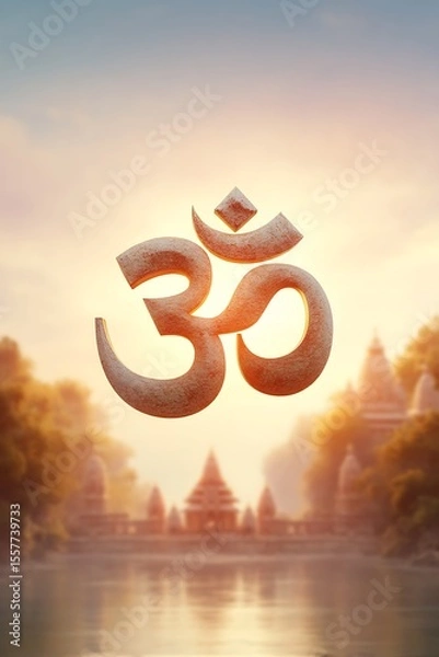 Fototapeta Om Symbol with Bright Gradient Texture and Spiritual Vibes