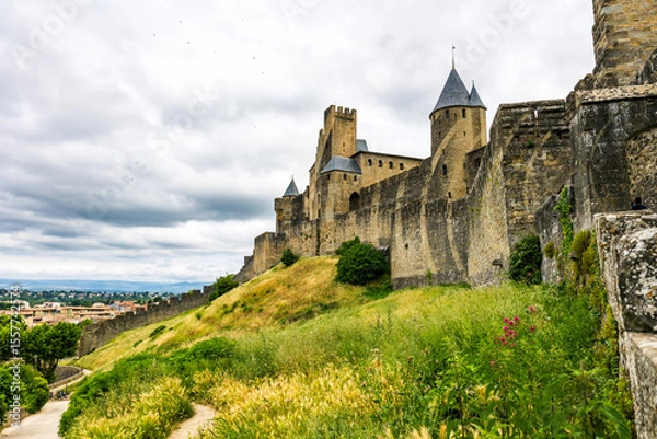 Fototapeta Aude Gate Seen from the Ramparts of the Cité de Carcassonne