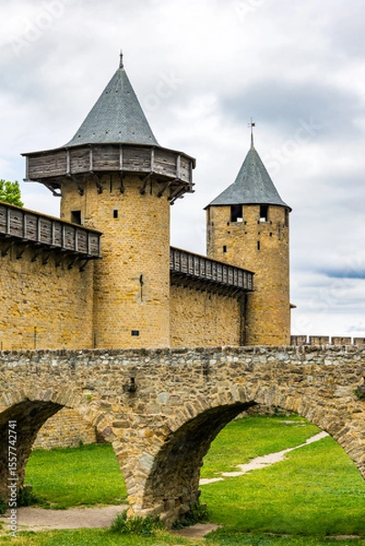 Fototapeta Entrance of the Count’s Castle within the Cité de Carcassonne