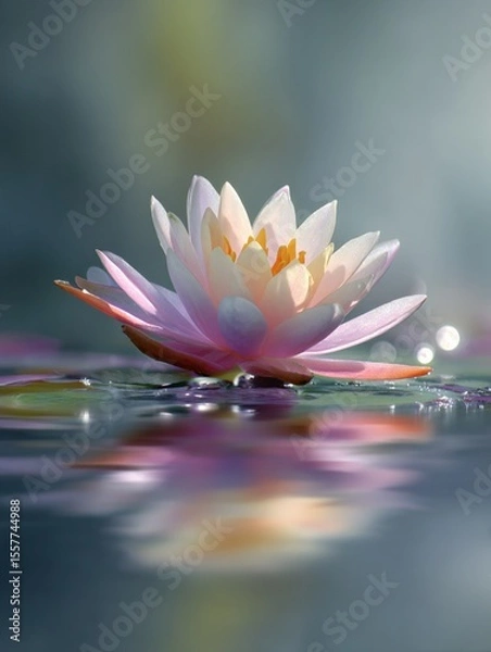 Fototapeta White lily with dark contrasting background