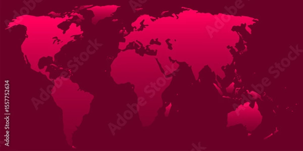 Obraz Digital world map with gradient fill. Digital map template for business, media, foreign affairs, international relations. Technology background. Vector illustration of world map.