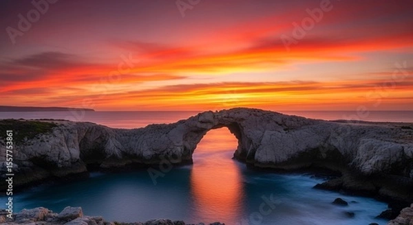 Obraz Sunset Archway: A Breathtaking Coastal Scene