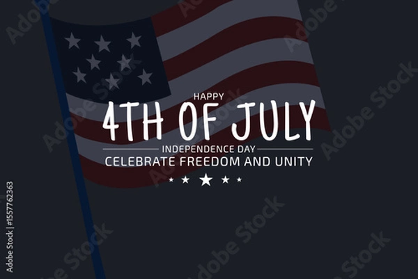 Fototapeta Unity and Freedom Bold 4th of July Patriotic Poster