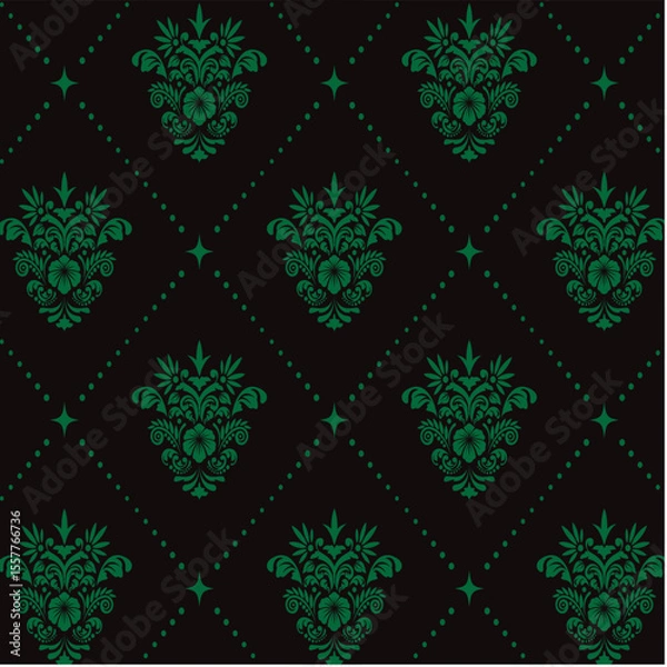 Fototapeta seamless damask pattern