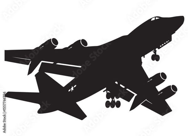 Obraz Powerful B1 Lancer strategic bomber aircraft vector illustration design