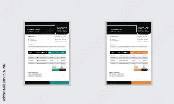 Obraz Clean professional minimal invoice template layout design for print