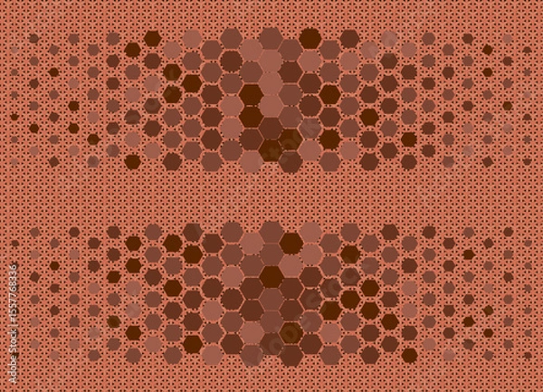 Obraz Abstract colorful geometric background. Hexagonal pattern with gradation. 10 Eps editable. Halftone hexagonal retro simple pattern. Vector honeycomb.