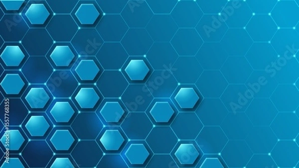 Fototapeta Abstract hexagon background. Technology banner