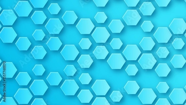 Fototapeta Turquoise hexagonal texture. Abstract geometric background