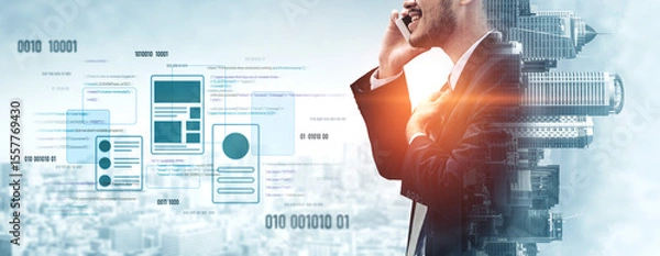 Obraz UI UX mockup showing application layout, structure, and code interface. UI design defines user flow, UI design improves clarity, UI design enhances experience, and UX design supports logic. Vouch