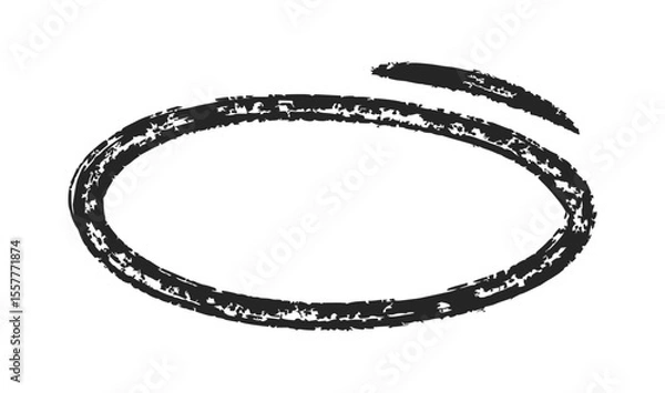 Obraz Grunge Hand Drawn Circle Highlights with dry brush or marker texture. Marker Scribble Element. Best for UI UX highlighting, annotations, and infographic design. Editable and scalable for various