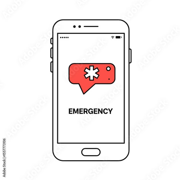 Fototapeta Smartphone displaying emergency alert message on screen  