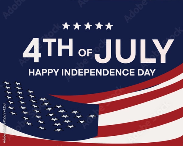 Obraz  USA 4th July banner