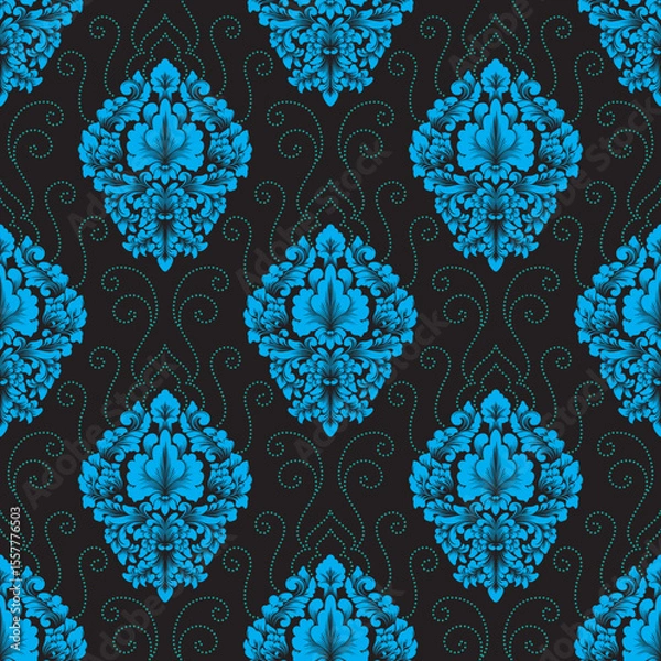 Obraz seamless pattern with blue flowers