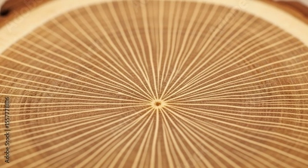 Fototapeta Radiating Wood Grain: Close-up Macro of Intricate Wooden Cross-Section