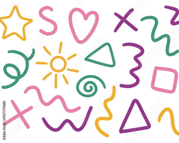 Fototapeta pattern with multicolor hand drawn