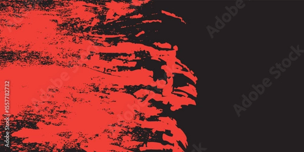 Fototapeta Grunge texture effect background. Distressed rough dark abstract textured. Black isolated on red. Graphic design element vintage style decoration concept grunge vector red black modern