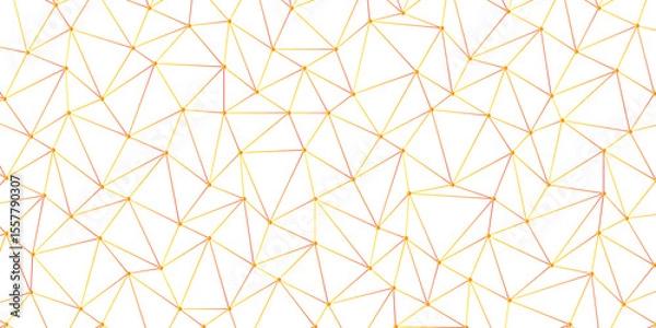 Fototapeta Abstract polygons plexus vector background, digital data visualization. Network geometry background. technology futuristic concept glowing orange on transparent background. Lines and Dots 