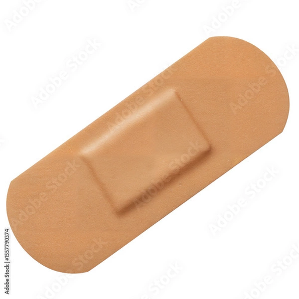 Obraz Adhesive bandage in tan color isolate on a transparent background