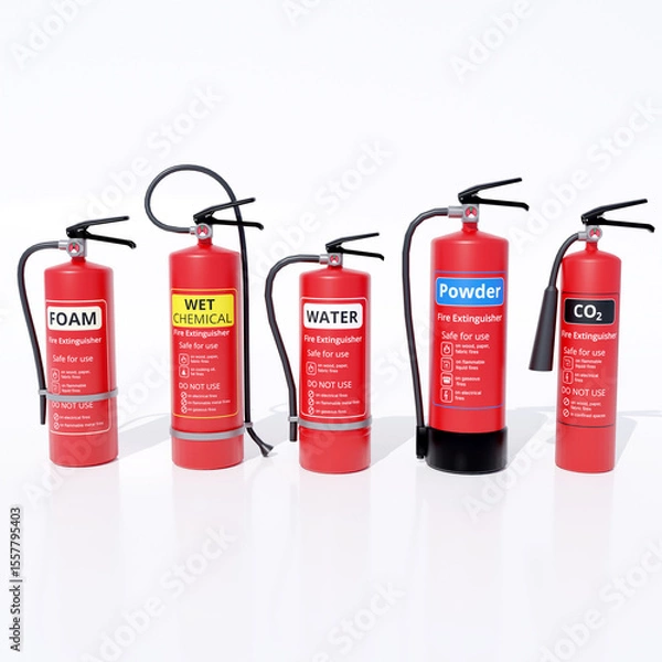 Fototapeta fire extinguisher on white background