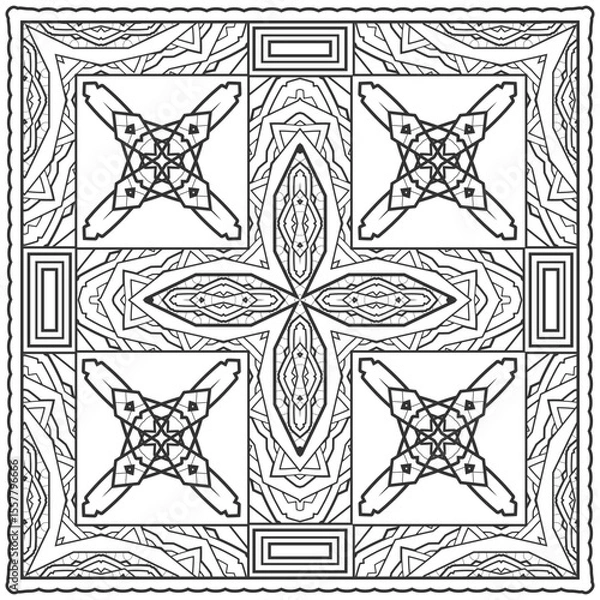 Fototapeta Complex ornament, mandala for coloring. Vector illustration