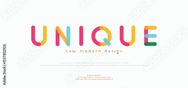 Fototapeta Modern abstract digital alphabet font. Minimal technology typography, Creative urban sport fashion futuristic font and with numbers. vector illustration
