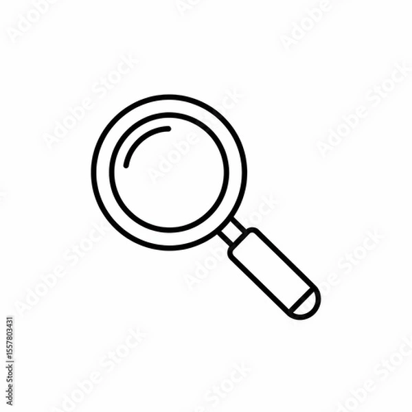 Obraz Simple and Elegant Line Art of a Magnifying Glass Illustrating Search and Exploration Concept in Minimalistic Style for Effective Communication