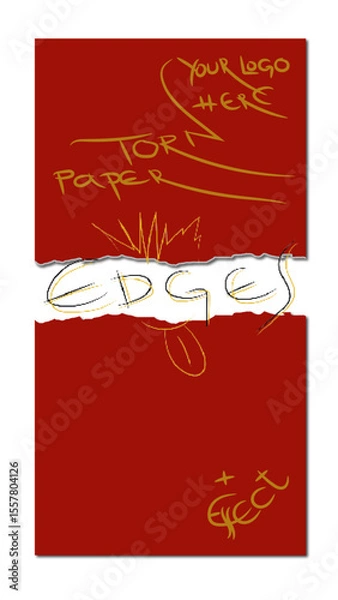Fototapeta Torn Paper edges effect, worthy for an invitation
