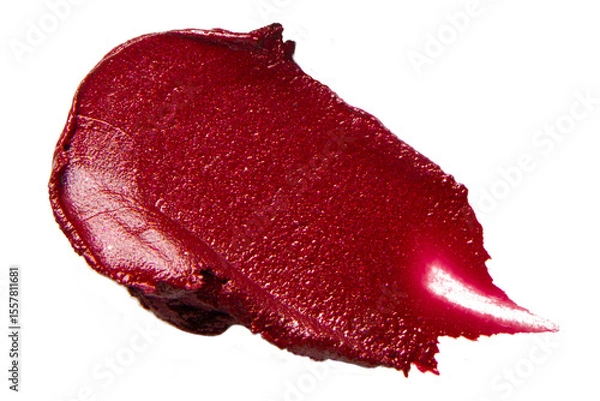 Obraz Deep red lip gloss stroke with smooth texture on empty background