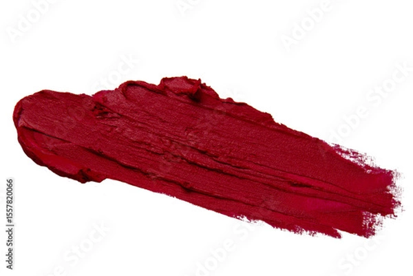 Obraz Textured matte lipstick smear on white background