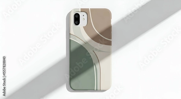 Fototapeta Abstract design of a stylish smartphone case featuring curves and soft colors creating a modern and minimalist aesthetic for contemporary appeal