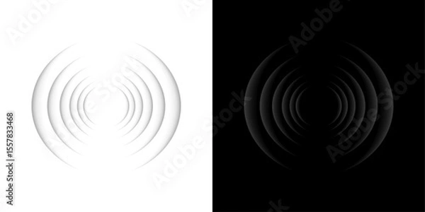 Fototapeta WiFi Wave Light Effect: Transparent Neon Circle Symbol for Wireless Connection - Radar or Sonar with Beep Technology