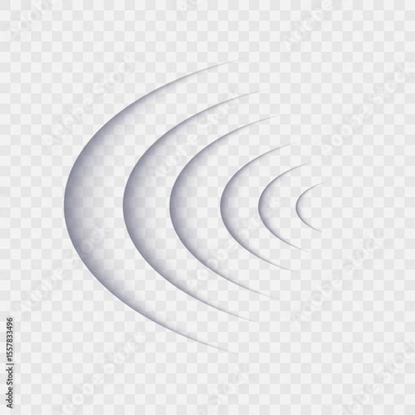 Fototapeta Wifi wave light effect. Png Radar sensor, beep technology, digital sign. Png Transparent neon circle symbol. wireless internet connection. Radar or sonar with wireless technology emitting