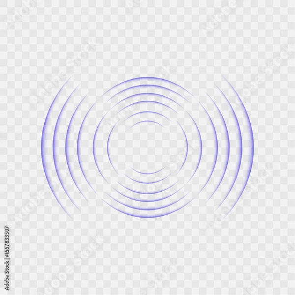 Fototapeta Wifi wave light effect. Png Radar sensor, beep technology, digital sign. Png Transparent neon circle symbol. wireless internet connection. Radar or sonar with wireless technology emitting