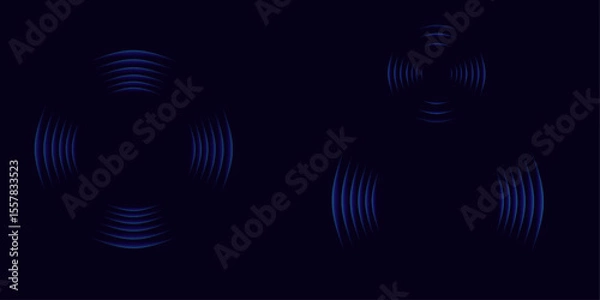 Fototapeta Wifi wave light effect. Radar sensor, beep technology, digital sign.Transparent neon circle symbol. wireless internet connection. Radar or sonar with wireless technology emitting a light effect