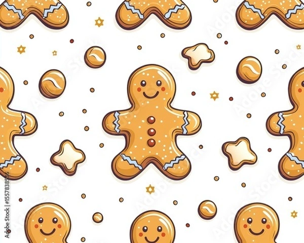 Obraz Festive gingerbread man pattern