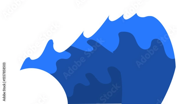 Obraz 여름 바다 파도 플랫 일러스트 벡터